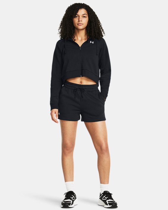 Women's UA Rival Fleece Shorts, Black, pdpMainDesktop image number 2